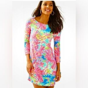 LILLY PULITZER SOPHIE DRESS IN MULTI PALM BEACH CORAL - EUC